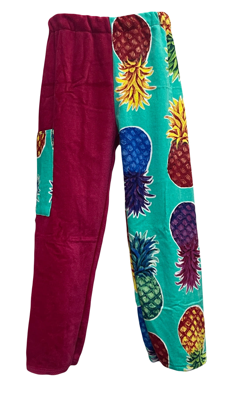 Pineapple | Raspberry Velour Pants