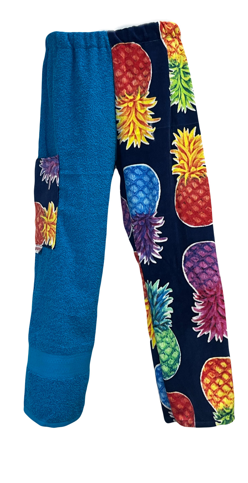 Navy Pineapple | Turquoise Pants